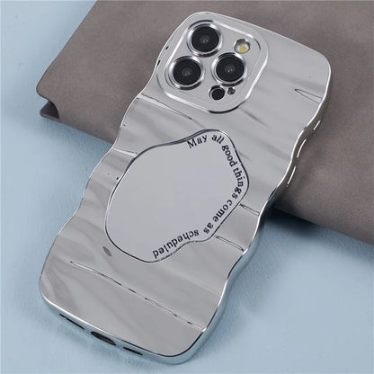 Mirror Case for iPhone 13 Pro HYT Series Curly Wave Frame Soft TPU Phone Cover