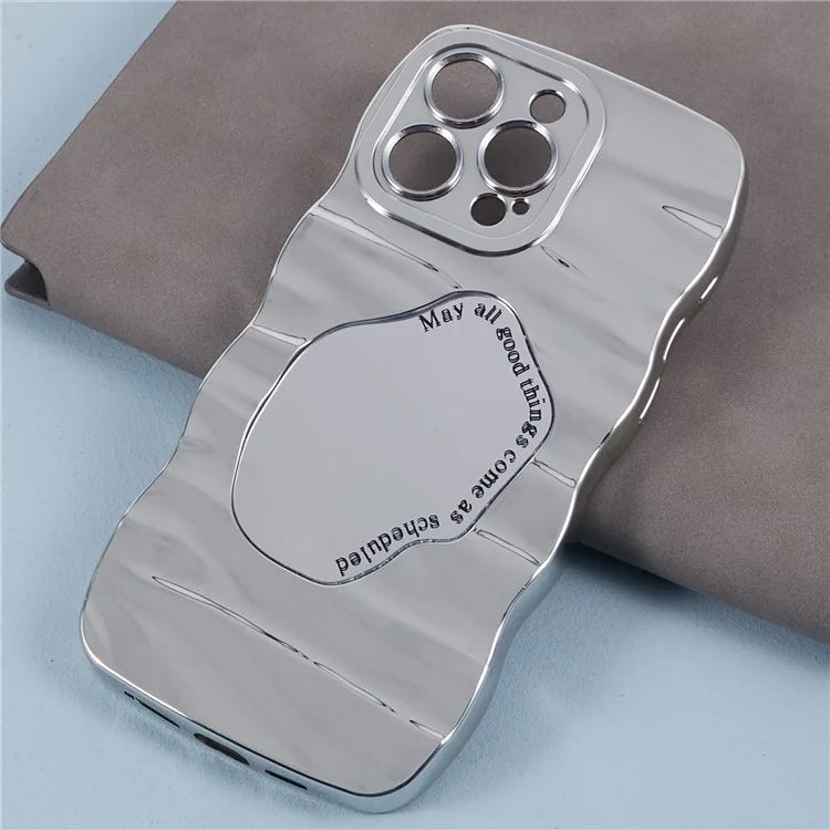 Mirror Case for iPhone 13 Pro HYT Series Curly Wave Frame Soft TPU Phone Cover