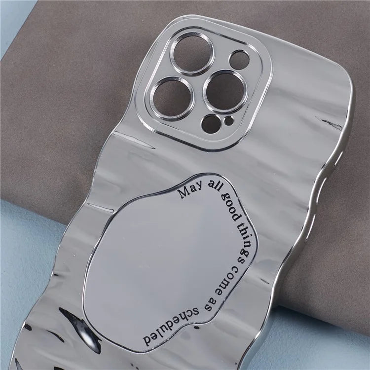 Mirror Case for iPhone 13 Pro HYT Series Curly Wave Frame Soft TPU Phone Cover