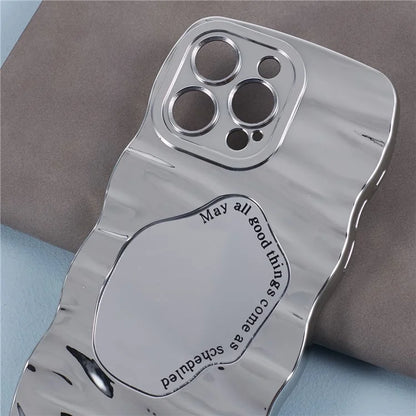 Mirror Case for iPhone 13 Pro HYT Series Curly Wave Frame Soft TPU Phone Cover