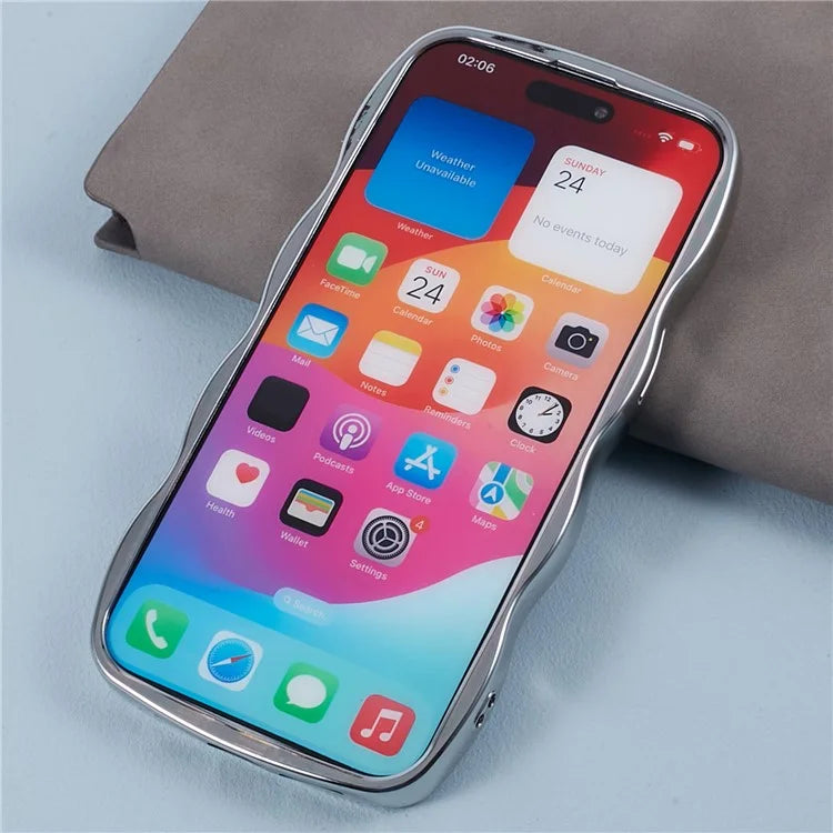 HYT Series For iPhone 15 Pro Max TPU Case Wave Frame Mirror Phone Cover