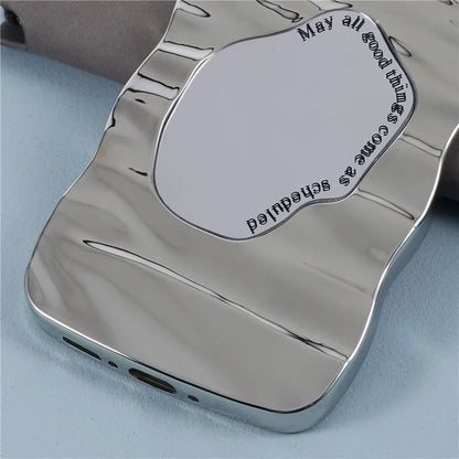 HYT Series Mirror Case for Samsung Galaxy A34 5G Curly Wave Frame Phone Cover