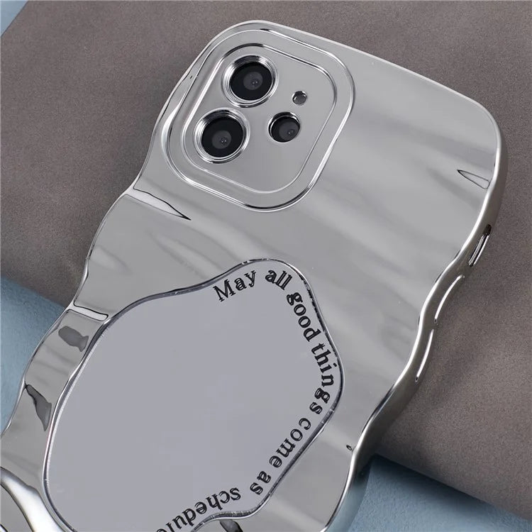HYT Series For iPhone 12 Mirror Plating Phone Case Wave Frame TPU Cover