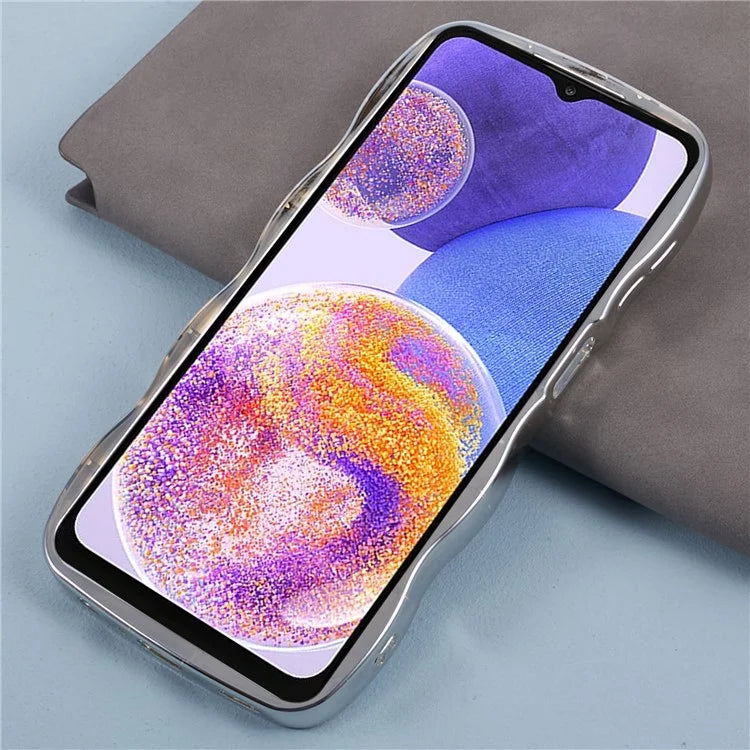 HYT Series For Samsung Galaxy A23 4G / 5G (Global Version) Mirror Case Wave Edge Electroplated Phone Cover
