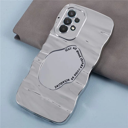 HYT Series For Samsung Galaxy A13 4G Mirror Phone Case Electroplating Phone Cover Wave Frame