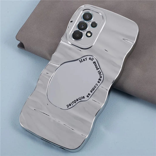 HYT Series For Samsung Galaxy A13 4G Mirror Phone Case Electroplating Phone Cover Wave Frame