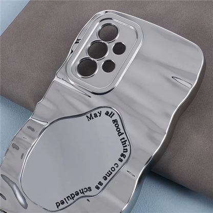 HYT Series For Samsung Galaxy A13 4G Mirror Phone Case Electroplating Phone Cover Wave Frame