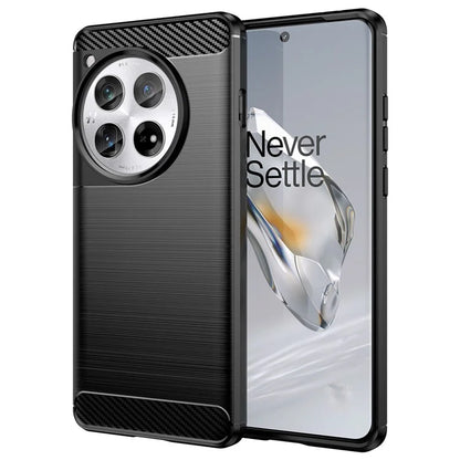For OnePlus 12 5G Case Anti-Dust Carbon Fiber Texture TPU Phone Cover