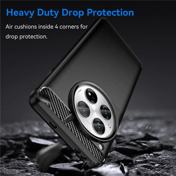 For OnePlus 12 5G Case Anti-Dust Carbon Fiber Texture TPU Phone Cover