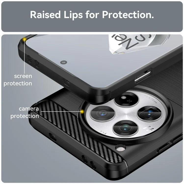 For OnePlus 12 5G Case Anti-Dust Carbon Fiber Texture TPU Phone Cover