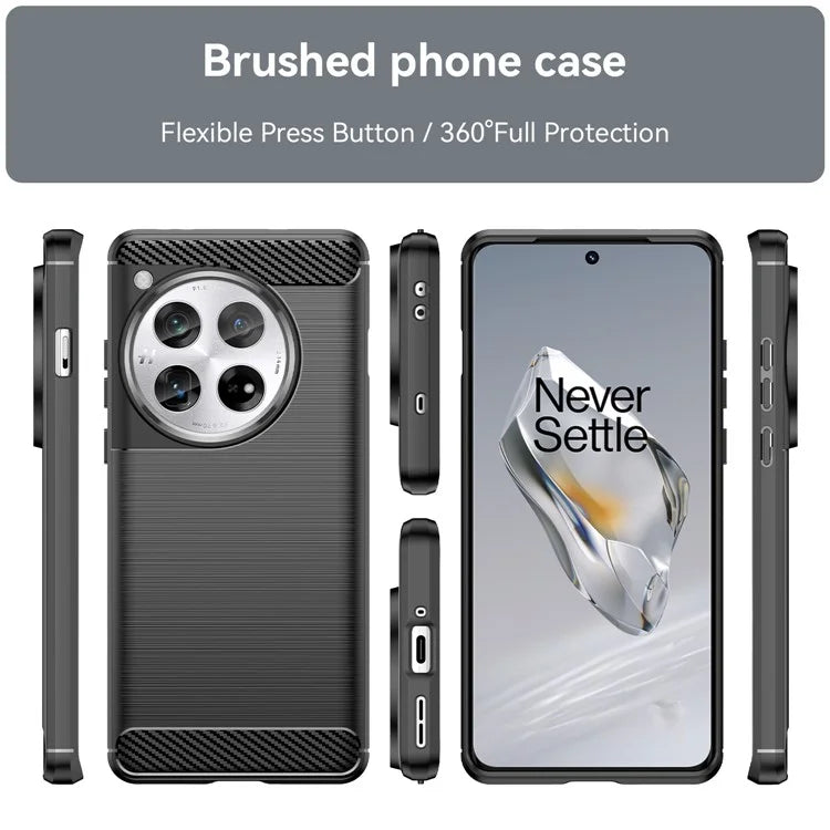 For OnePlus 12 5G Case Anti-Dust Carbon Fiber Texture TPU Phone Cover