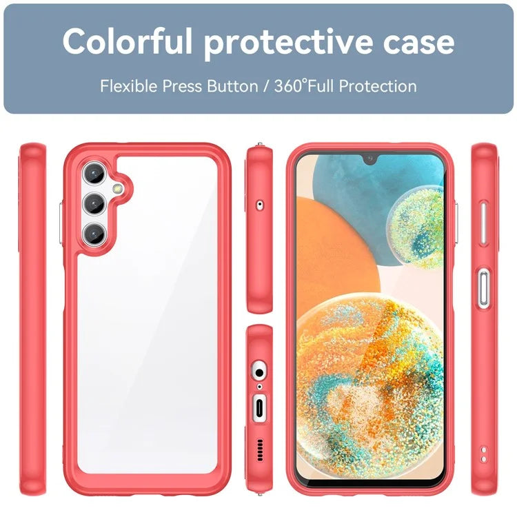 For Samsung Galaxy M44 5G Case Colorful Frame TPU + Acrylic Shockproof Phone Back Cover
