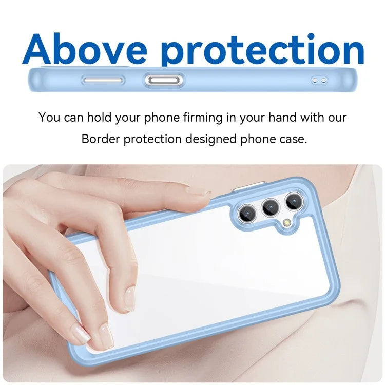 For Samsung Galaxy M44 5G Case Colorful Frame TPU + Acrylic Shockproof Phone Back Cover