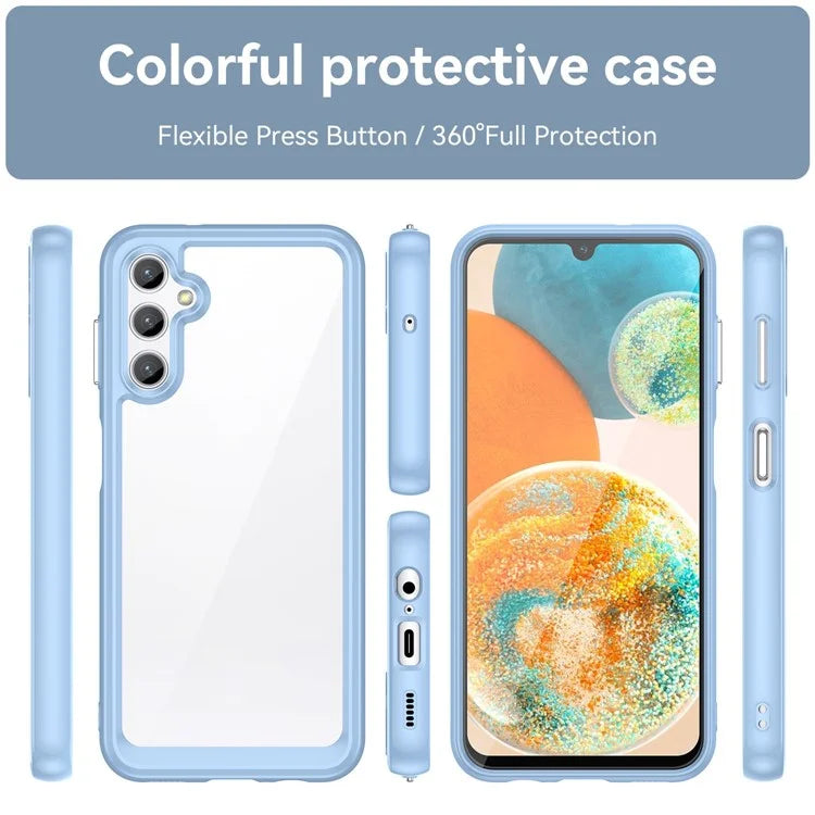 For Samsung Galaxy M44 5G Case Colorful Frame TPU + Acrylic Shockproof Phone Back Cover
