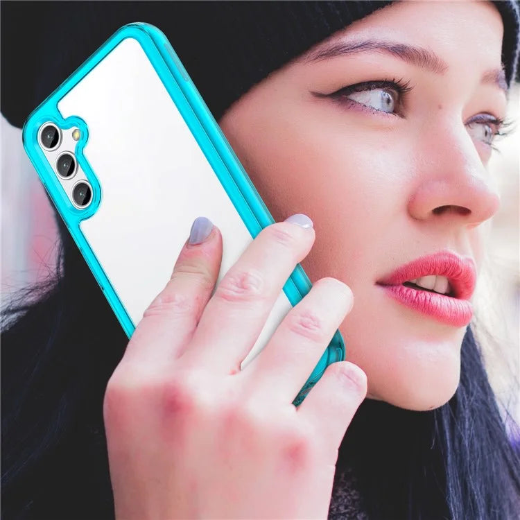 For Samsung Galaxy M44 5G Case Colorful Frame TPU + Acrylic Shockproof Phone Back Cover