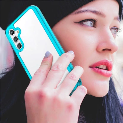 For Samsung Galaxy M44 5G Case Colorful Frame TPU + Acrylic Shockproof Phone Back Cover