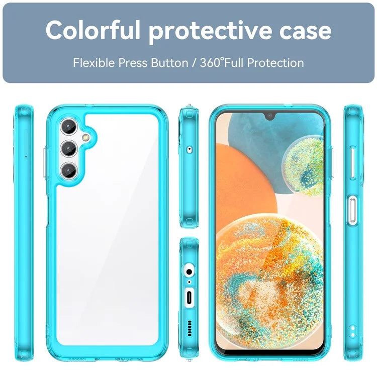 For Samsung Galaxy M44 5G Case Colorful Frame TPU + Acrylic Shockproof Phone Back Cover