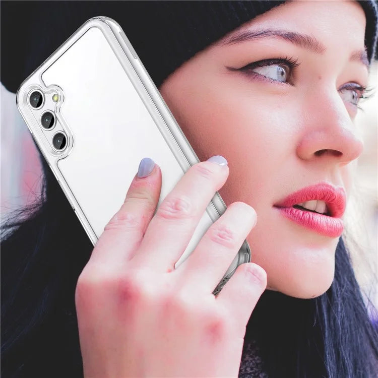 For Samsung Galaxy M44 5G Case Colorful Frame TPU + Acrylic Shockproof Phone Back Cover