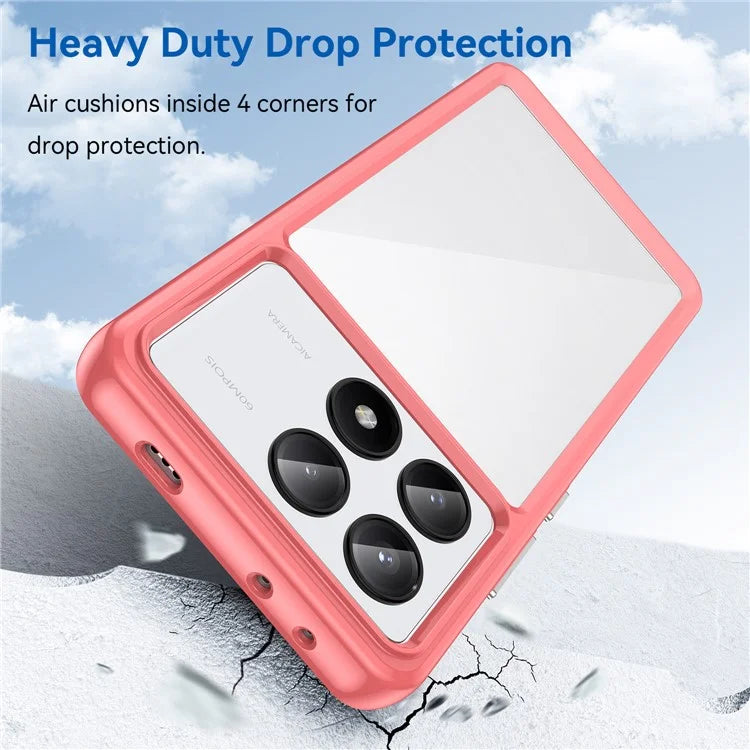 For Xiaomi Redmi K70E 5G / Poco X6 Pro 5G Case Shock Absorbing TPU+Acrylic Protective Back Shell