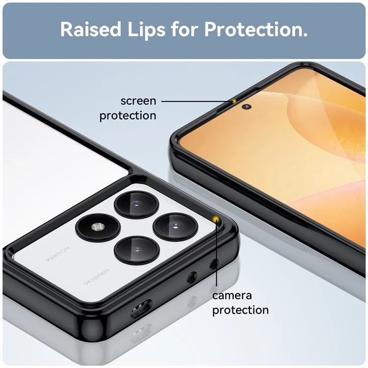 For Xiaomi Redmi K70E 5G / Poco X6 Pro 5G Case Shock Absorbing TPU+Acrylic Protective Back Shell