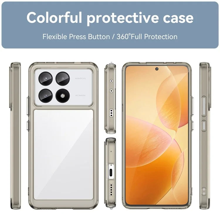 For Xiaomi Redmi K70E 5G / Poco X6 Pro 5G Case Shock Absorbing TPU+Acrylic Protective Back Shell