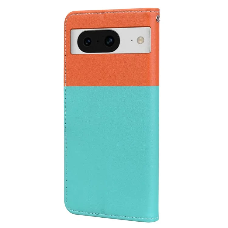 Cartoon Pet Series for Google Pixel 8 Case Leather  Splicing Phone Stand Cover with Wrist Strap