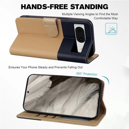 Cartoon Pet Series for Google Pixel 8 Case Leather  Splicing Phone Stand Cover with Wrist Strap