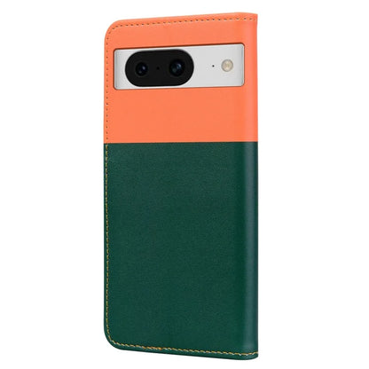 Cartoon Pet Series for Google Pixel 8 Case Leather  Splicing Phone Stand Cover with Wrist Strapish Green