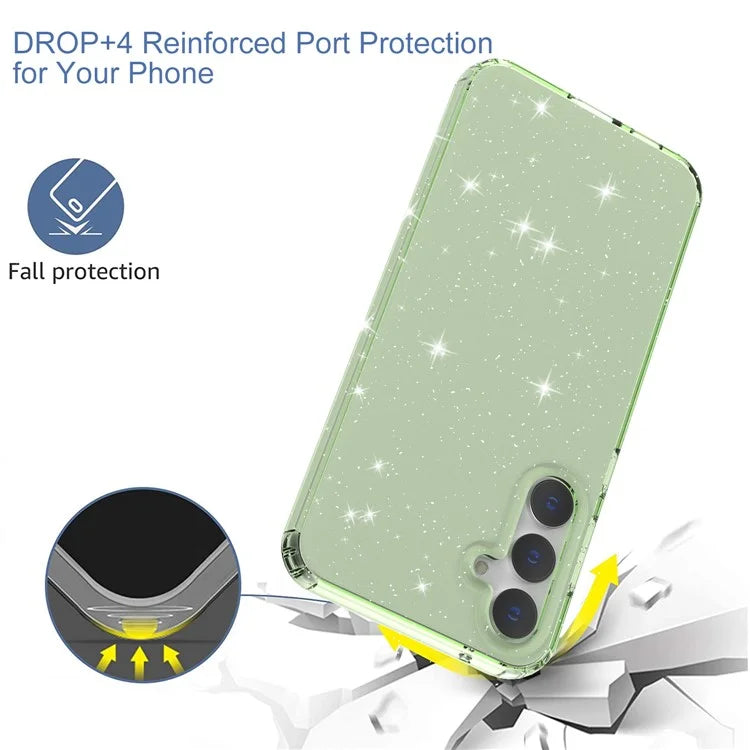 For Samsung Galaxy S23 FE Clear Case Glitter Powder TPU Phone Cover