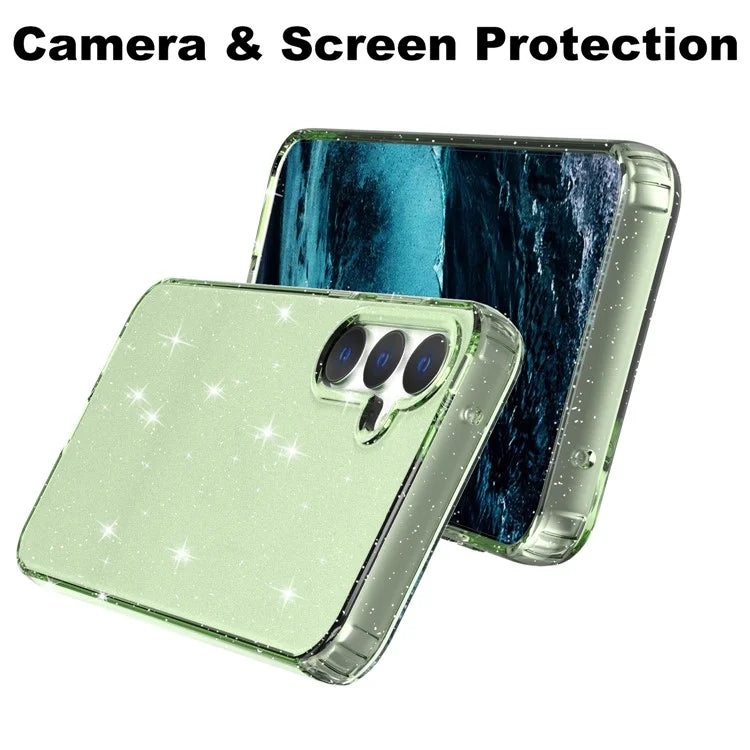 For Samsung Galaxy S23 FE Clear Case Glitter Powder TPU Phone Cover