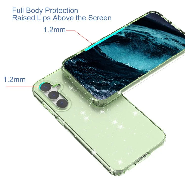 For Samsung Galaxy S23 FE Clear Case Glitter Powder TPU Phone Cover