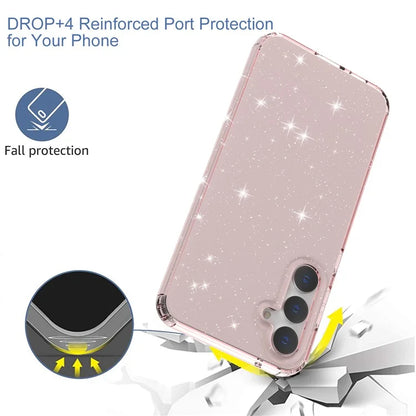 For Samsung Galaxy S23 FE Clear Case Glitter Powder TPU Phone Cover