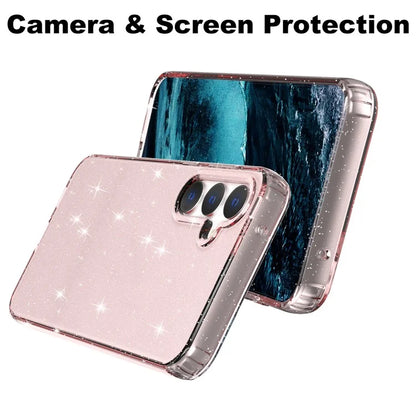 For Samsung Galaxy S23 FE Clear Case Glitter Powder TPU Phone Cover