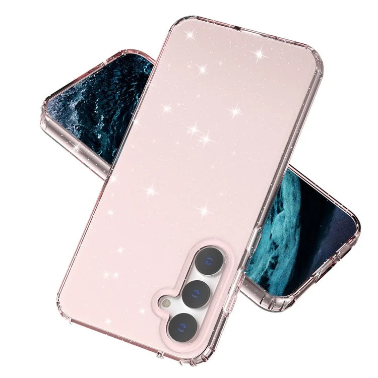 For Samsung Galaxy S23 FE Clear Case Glitter Powder TPU Phone Cover