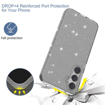For Samsung Galaxy S23 FE Clear Case Glitter Powder TPU Phone Cover