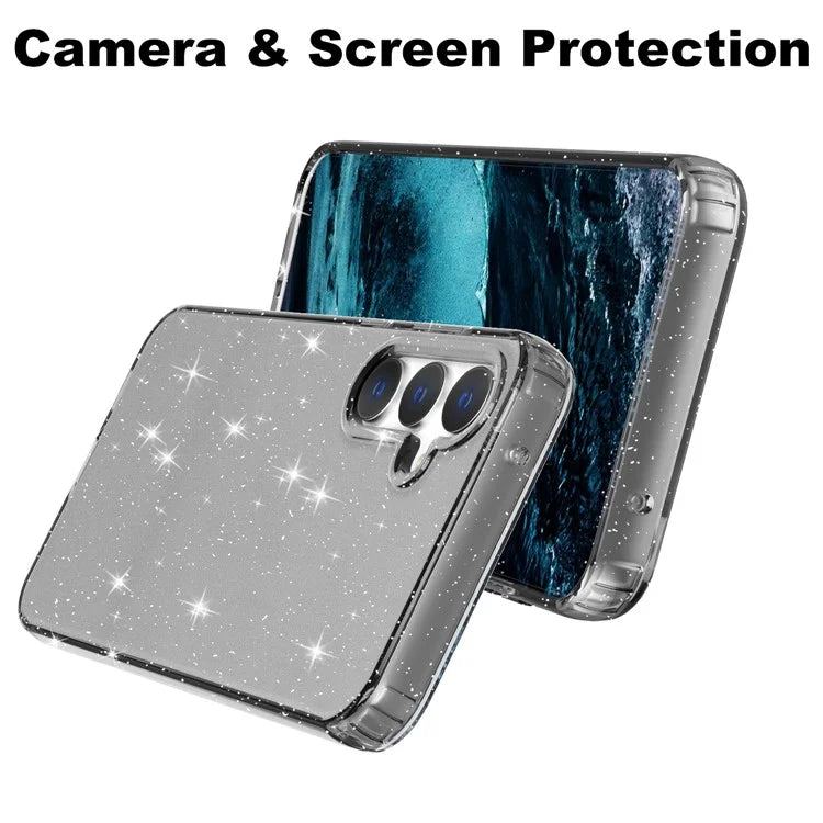 For Samsung Galaxy S23 FE Clear Case Glitter Powder TPU Phone Cover