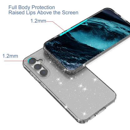 For Samsung Galaxy S23 FE Clear Case Glitter Powder TPU Phone Cover