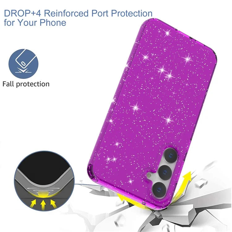 For Samsung Galaxy S23 FE Clear Case Glitter Powder TPU Phone Cover
