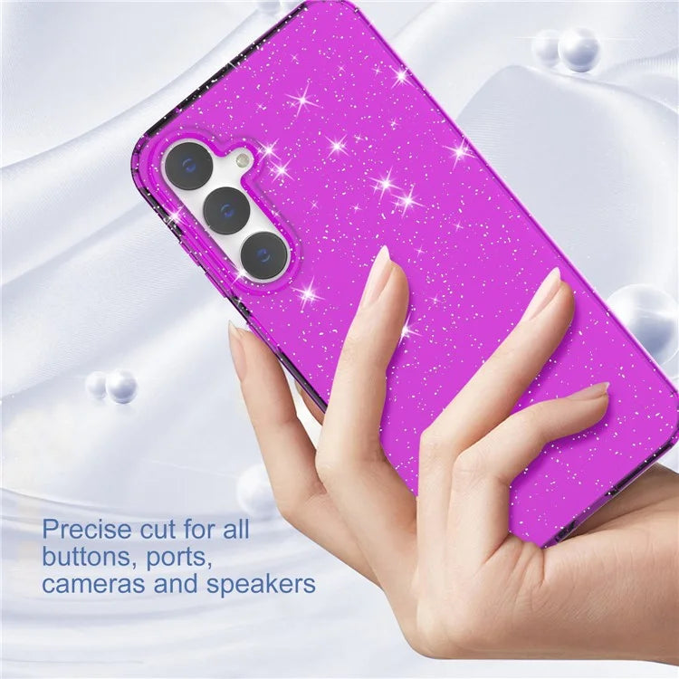 For Samsung Galaxy S23 FE Clear Case Glitter Powder TPU Phone Cover