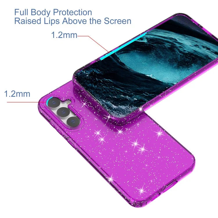 For Samsung Galaxy S23 FE Clear Case Glitter Powder TPU Phone Cover