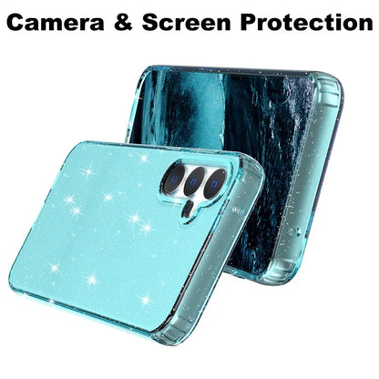 For Samsung Galaxy S23 FE Clear Case Glitter Powder TPU Phone Cover