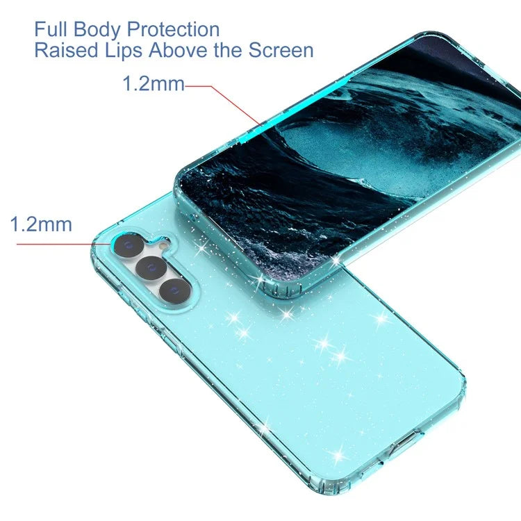 For Samsung Galaxy S23 FE Clear Case Glitter Powder TPU Phone Cover