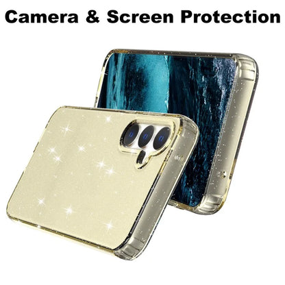 For Samsung Galaxy S23 FE Clear Case Glitter Powder TPU Phone Cover