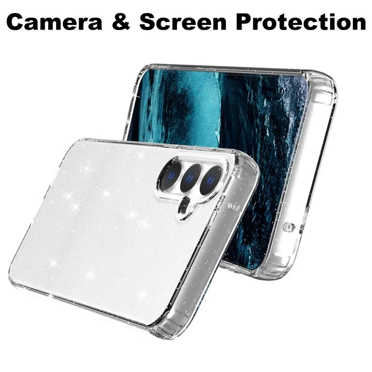 For Samsung Galaxy S23 FE Clear Case Glitter Powder TPU Phone Cover