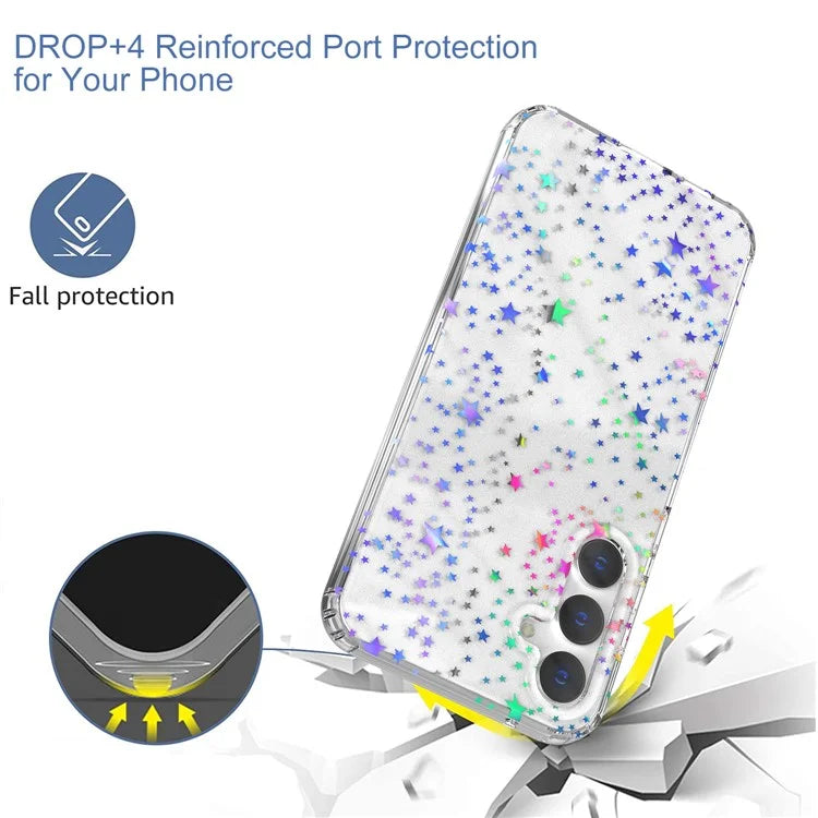 For Samsung Galaxy S23 FE Case Stylish Laser Pattern PC + TPU Phone Cover