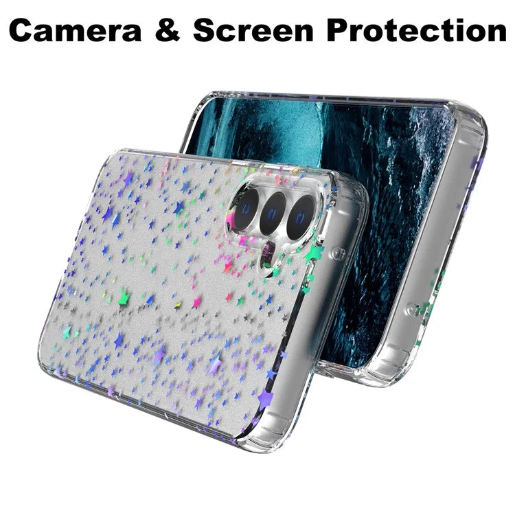 For Samsung Galaxy S23 FE Case Stylish Laser Pattern PC + TPU Phone Cover