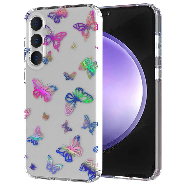 For Samsung Galaxy S23 FE Case Stylish Laser Pattern PC + TPU Phone Cover