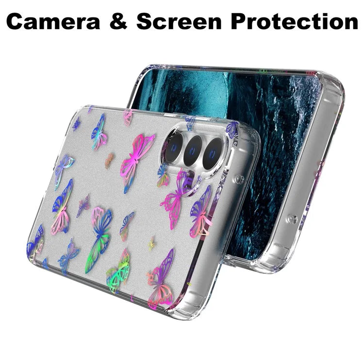 For Samsung Galaxy S23 FE Case Stylish Laser Pattern PC + TPU Phone Cover