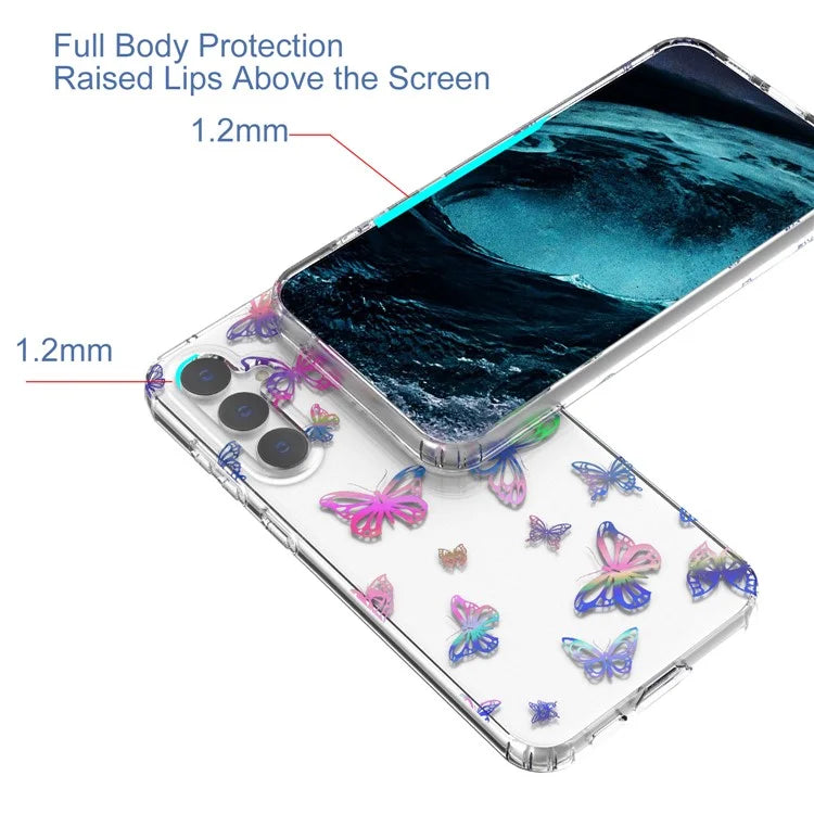 For Samsung Galaxy S23 FE Case Stylish Laser Pattern PC + TPU Phone Cover