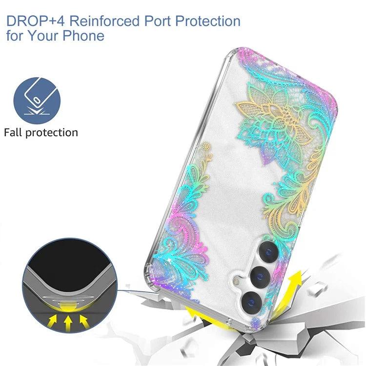 For Samsung Galaxy S23 FE Case Stylish Laser Pattern PC + TPU Phone Cover